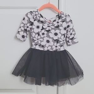 Dot Dot Smile black and white floral tulle dress. Size 12/24 months.
